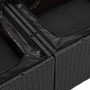 Conjunto de sofá de jardín con cojín 7 pcs Negro Poliratán