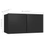Set de muebles de salón TV 3 piezas madera ingeniería negro de vidaXL, Muebles TV - Ref: Foro24-3078759, Precio: 115,46 €, De...
