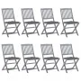 8 pcs folding garden chairs and solid acacia wood cushions by vidaXL, Garden chairs - Ref: Foro24-3078306, Price: 399,15 €, D...