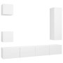 5-teiliges TV-Wohnzimmermöbelset aus weißem Holzwerkstoff von vidaXL, TV-Möbel - Ref: Foro24-3078697, Preis: 203,62 €, Rabatt: %
