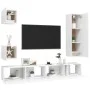 5-teiliges TV-Wohnzimmermöbelset aus weißem Holzwerkstoff von vidaXL, TV-Möbel - Ref: Foro24-3078697, Preis: 209,90 €, Rabatt: %