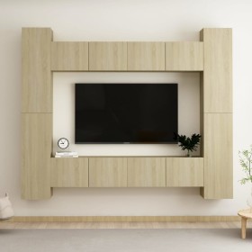 8 Stück Holzwerkstoff TV Wohnzimmer Möbel Set Sonoma Eiche von vidaXL, TV-Möbel - Ref: Foro24-3078965, Preis: 384,78 €, Rabat...