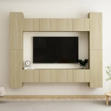 8 Stück Holzwerkstoff TV Wohnzimmer Möbel Set Sonoma Eiche von vidaXL, TV-Möbel - Ref: Foro24-3078965, Preis: 392,21 €, Rabat...