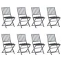 Folding garden chairs 8 units and solid acacia wood cushions by vidaXL, Garden chairs - Ref: Foro24-3078305, Price: 398,27 €,...