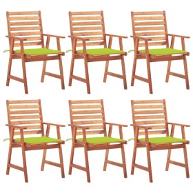 Garden dining chairs and cushions 6 pcs solid acacia wood by vidaXL, Garden chairs - Ref: Foro24-3078358, Price: 421,12 €, Di...