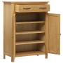 Mueble zapatero de madera maciza de roble 76x37x105 cm