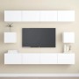 Wohnzimmermöbel-Set TV 6-teilig aus weißem Ingenieurholz von vidaXL, TV-Möbel - Ref: Foro24-3078684, Preis: 259,51 €, Rabatt: %