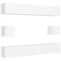 Set de muebles de salón TV 6 piezas madera de ingeniería blanco by vidaXL, TV Furniture - Ref: Foro24-3078684, Price: 285,20 ...