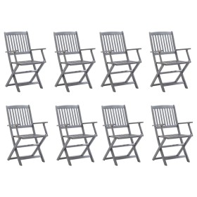 Folding garden chairs, 8 units, solid acacia wood. by vidaXL, Garden chairs - Ref: Foro24-3078261, Price: 325,53 €, Discount: %