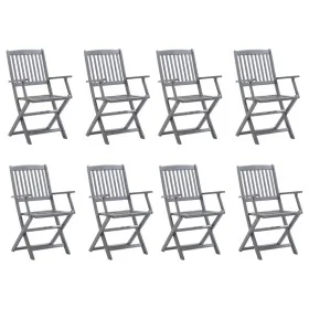 Folding garden chairs, 8 units, solid acacia wood. by vidaXL, Garden chairs - Ref: Foro24-3078261, Price: 321,42 €, Discount: %