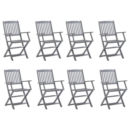 Folding garden chairs, 8 units, solid acacia wood. by vidaXL, Garden chairs - Ref: Foro24-3078261, Price: 325,53 €, Discount: %