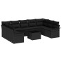 Conjunto de sofá de jardín con cojín 10 pcs Beige Poliratán