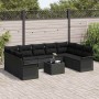 Conjunto de sofá de jardín con cojín 10 pcs Beige Poliratán