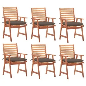 Garden dining chairs and cushions 6 pcs solid acacia wood by vidaXL, Garden chairs - Ref: Foro24-3078370, Price: 404,62 €, Di...