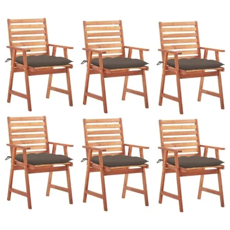 Garden dining chairs and cushions 6 pcs solid acacia wood by vidaXL, Garden chairs - Ref: Foro24-3078370, Price: 404,62 €, Di...
