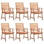 Garden dining chairs and cushions 6 pcs solid acacia wood by vidaXL, Garden chairs - Ref: Foro24-3078370, Price: 404,62 €, Di...