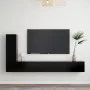 3-teiliges TV-Wohnzimmermöbelset aus schwarzem Holzwerkstoff von vidaXL, TV-Möbel - Ref: Foro24-3078780, Preis: 191,07 €, Rab...