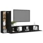 3-teiliges TV-Wohnzimmermöbelset aus schwarzem Holzwerkstoff von vidaXL, TV-Möbel - Ref: Foro24-3078780, Preis: 191,07 €, Rab...
