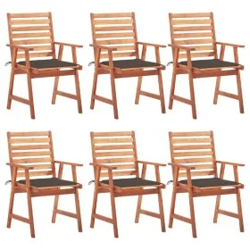Garden dining chairs and cushions 6 units solid acacia wood by vidaXL, Garden chairs - Ref: Foro24-3078355, Price: 405,91 €, ...