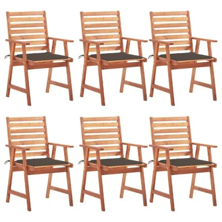 Garden dining chairs and cushions 6 units solid acacia wood by vidaXL, Garden chairs - Ref: Foro24-3078355, Price: 405,89 €, ...