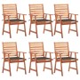 Garden dining chairs and cushions 6 units solid acacia wood by vidaXL, Garden chairs - Ref: Foro24-3078355, Price: 434,73 €, ...