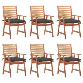 Garden dining chairs and cushions 6 units solid acacia wood by vidaXL, Garden chairs - Ref: Foro24-3078362, Price: 405,74 €, ...