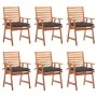 Garden dining chairs and cushions 6 units solid acacia wood by vidaXL, Garden chairs - Ref: Foro24-3078362, Price: 412,16 €, ...
