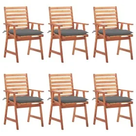 Garden dining chairs and cushions 6 units solid acacia wood by vidaXL, Garden chairs - Ref: Foro24-3078363, Price: 405,75 €, ...