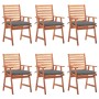 Garden dining chairs and cushions 6 units solid acacia wood by vidaXL, Garden chairs - Ref: Foro24-3078363, Price: 406,50 €, ...