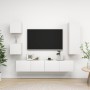 5-teiliges TV-Wohnzimmermöbelset aus weißem Holzwerkstoff von vidaXL, TV-Möbel - Ref: Foro24-3078696, Preis: 184,69 €, Rabatt: %