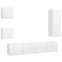 5-teiliges TV-Wohnzimmermöbelset aus weißem Holzwerkstoff von vidaXL, TV-Möbel - Ref: Foro24-3078696, Preis: 184,69 €, Rabatt: %