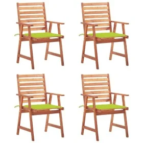 Garden dining chairs and cushions 4 pcs solid acacia wood by vidaXL, Garden chairs - Ref: Foro24-3078331, Price: 297,82 €, Di...