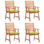 Garden dining chairs and cushions 4 pcs solid acacia wood by vidaXL, Garden chairs - Ref: Foro24-3078331, Price: 290,36 €, Di...