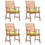 Garden dining chairs and cushions 4 pcs solid acacia wood by vidaXL, Garden chairs - Ref: Foro24-3078331, Price: 301,19 €, Di...