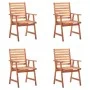 Garden dining chairs and cushions 4 pcs solid acacia wood by vidaXL, Garden chairs - Ref: Foro24-3078331, Price: 301,19 €, Di...
