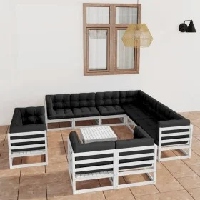 12-piece garden furniture set with white pine wood cushions by vidaXL, Garden sets - Ref: Foro24-3077000, Price: 1,00 €, Disc...