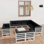12-teiliges Gartenmöbel-Set mit Kissen aus weißem Kiefernholz von vidaXL, Gartensets - Ref: Foro24-3077000, Preis: 1,00 €, Ra...