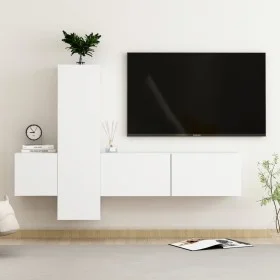 Set de muebles de salón TV 3 piezas madera de ingeniería blanco de vidaXL, Muebles TV - Ref: Foro24-3078656, Precio: 136,20 €...