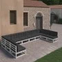 Set de muebles de jardín 10 pzas con cojines madera pino blanco de vidaXL, Conjuntos de jardín - Ref: Foro24-3077205, Precio:...