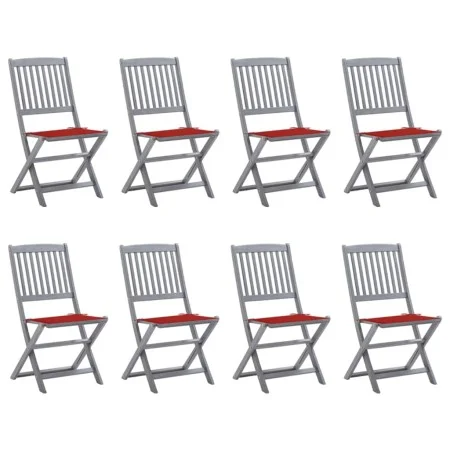 Klappbare Gartenstühle 8-teilig und Kissen aus massivem Akazienholz von vidaXL, Gartenstühle - Ref: Foro24-3078296, Preis: 41...