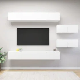 6-teiliges TV-Wohnzimmermöbelset aus weißem Holzwerkstoff von vidaXL, TV-Möbel - Ref: Foro24-3078728, Preis: 338,34 €, Rabatt: %