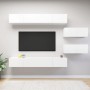 Set de muebles de salón TV 6 piezas madera de ingeniería blanco de vidaXL, Muebles TV - Ref: Foro24-3078728, Precio: 293,11 €...