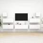7-piece engineered wood living room TV furniture set in white by vidaXL, TV Furniture - Ref: Foro24-3078713, Price: 305,26 €,...