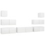 7-teiliges Holzwerkstoff-TV-Wohnzimmermöbel-Set weiß von vidaXL, TV-Möbel - Ref: Foro24-3078713, Preis: 279,44 €, Rabatt: %