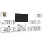 7-piece engineered wood living room TV furniture set in white by vidaXL, TV Furniture - Ref: Foro24-3078713, Price: 305,26 €,...
