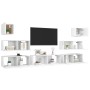 7-teiliges Holzwerkstoff-TV-Wohnzimmermöbel-Set weiß von vidaXL, TV-Möbel - Ref: Foro24-3078713, Preis: 279,44 €, Rabatt: %