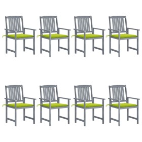 Garden chairs with cushions 8 pcs solid gray acacia wood by vidaXL, Garden chairs - Ref: Foro24-3078233, Price: 543,81 €, Dis...