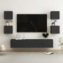 6-teiliges TV-Wohnzimmermöbelset aus schwarzem Holzwerkstoff von vidaXL, TV-Möbel - Ref: Foro24-3078767, Preis: 172,76 €, Rab...