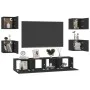 6-teiliges TV-Wohnzimmermöbelset aus schwarzem Holzwerkstoff von vidaXL, TV-Möbel - Ref: Foro24-3078767, Preis: 173,09 €, Rab...