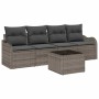 Conjunto de sofá de jardín con cojín 5 pcs Gris 55 x 55 x 37 cm